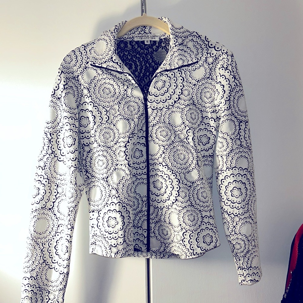 Andria Lieu black and white jacket